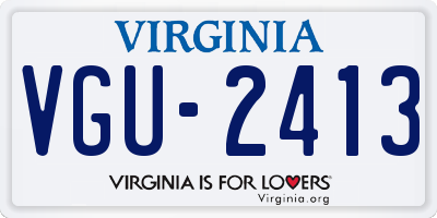 VA license plate VGU2413