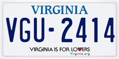 VA license plate VGU2414