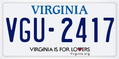 VA license plate VGU2417