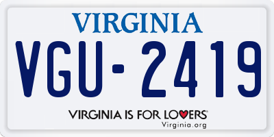 VA license plate VGU2419