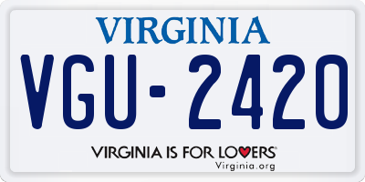 VA license plate VGU2420