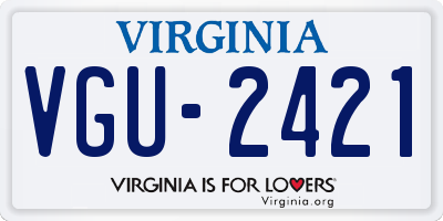 VA license plate VGU2421