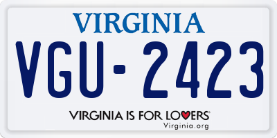 VA license plate VGU2423