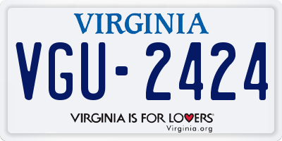 VA license plate VGU2424