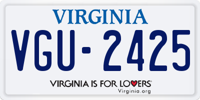 VA license plate VGU2425