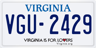 VA license plate VGU2429