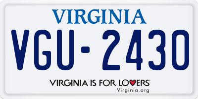VA license plate VGU2430