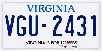 VA license plate VGU2431