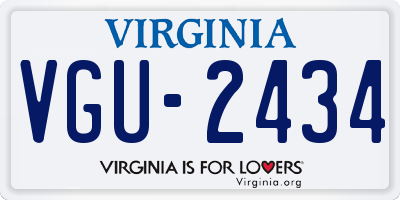 VA license plate VGU2434