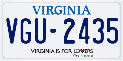 VA license plate VGU2435