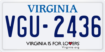 VA license plate VGU2436