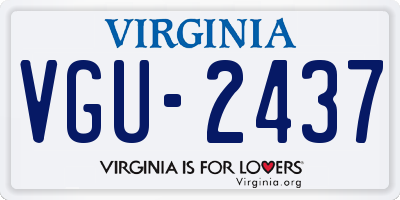 VA license plate VGU2437