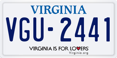 VA license plate VGU2441