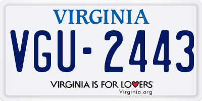 VA license plate VGU2443