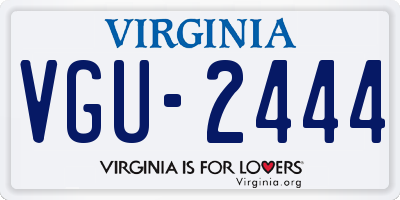 VA license plate VGU2444