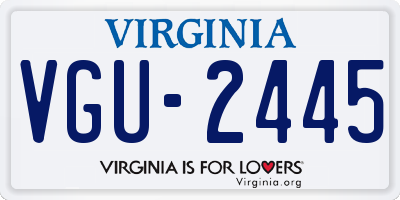 VA license plate VGU2445