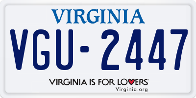 VA license plate VGU2447