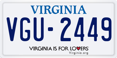 VA license plate VGU2449