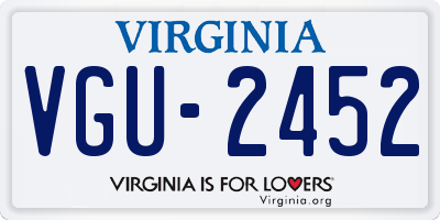 VA license plate VGU2452