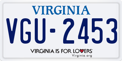 VA license plate VGU2453