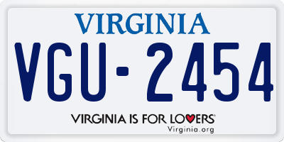 VA license plate VGU2454