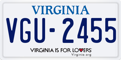 VA license plate VGU2455