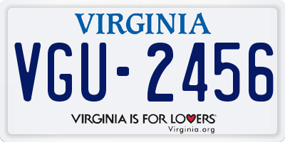 VA license plate VGU2456