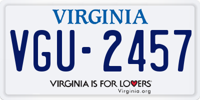 VA license plate VGU2457