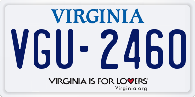 VA license plate VGU2460