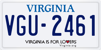 VA license plate VGU2461