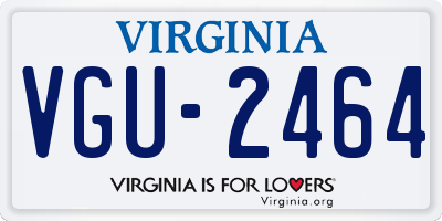 VA license plate VGU2464