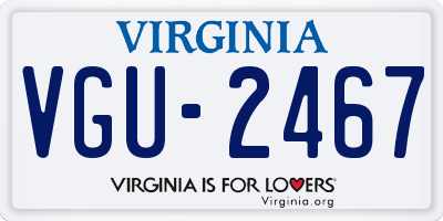 VA license plate VGU2467
