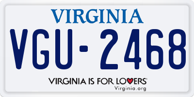 VA license plate VGU2468