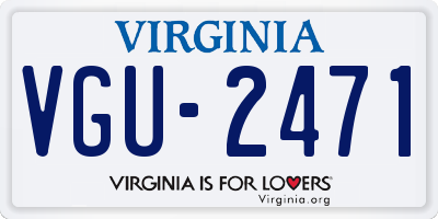 VA license plate VGU2471