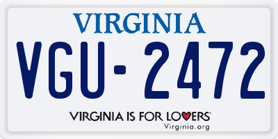 VA license plate VGU2472