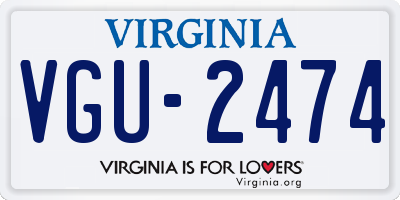 VA license plate VGU2474