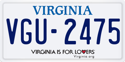 VA license plate VGU2475