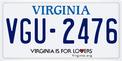 VA license plate VGU2476