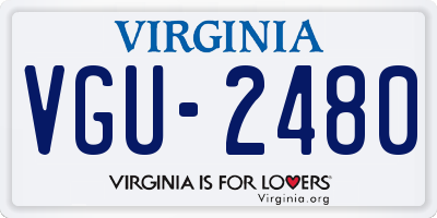 VA license plate VGU2480