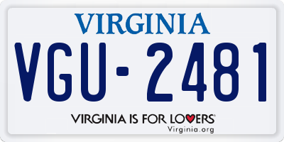 VA license plate VGU2481