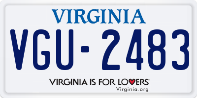 VA license plate VGU2483