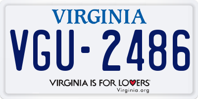 VA license plate VGU2486