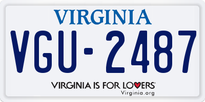 VA license plate VGU2487