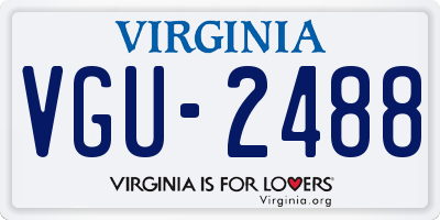 VA license plate VGU2488