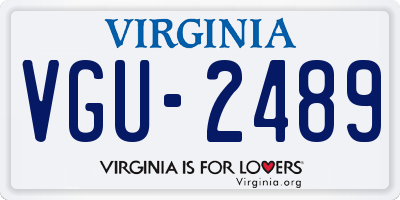 VA license plate VGU2489