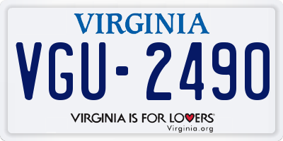 VA license plate VGU2490