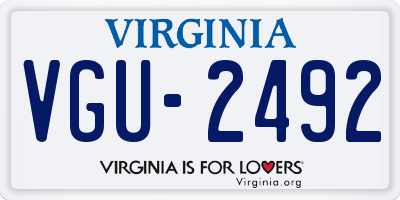 VA license plate VGU2492