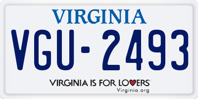 VA license plate VGU2493