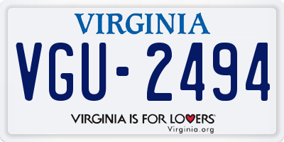 VA license plate VGU2494