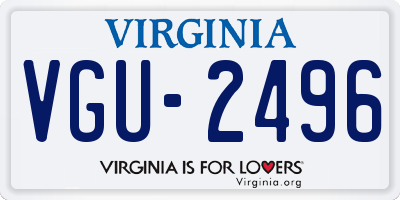 VA license plate VGU2496